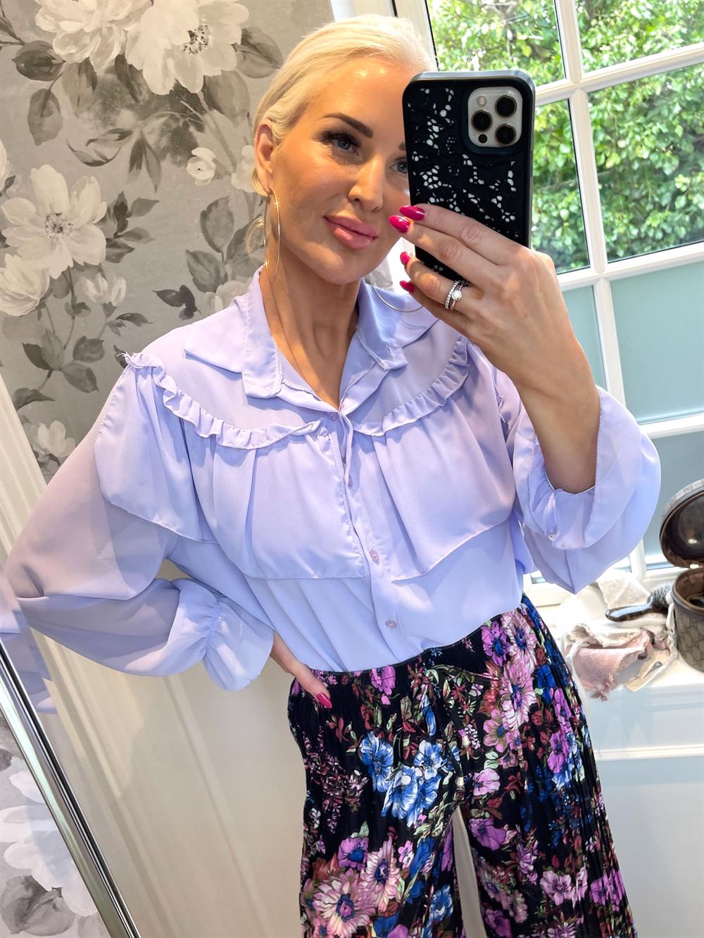 Chia - Tunika i chiffong med volanger